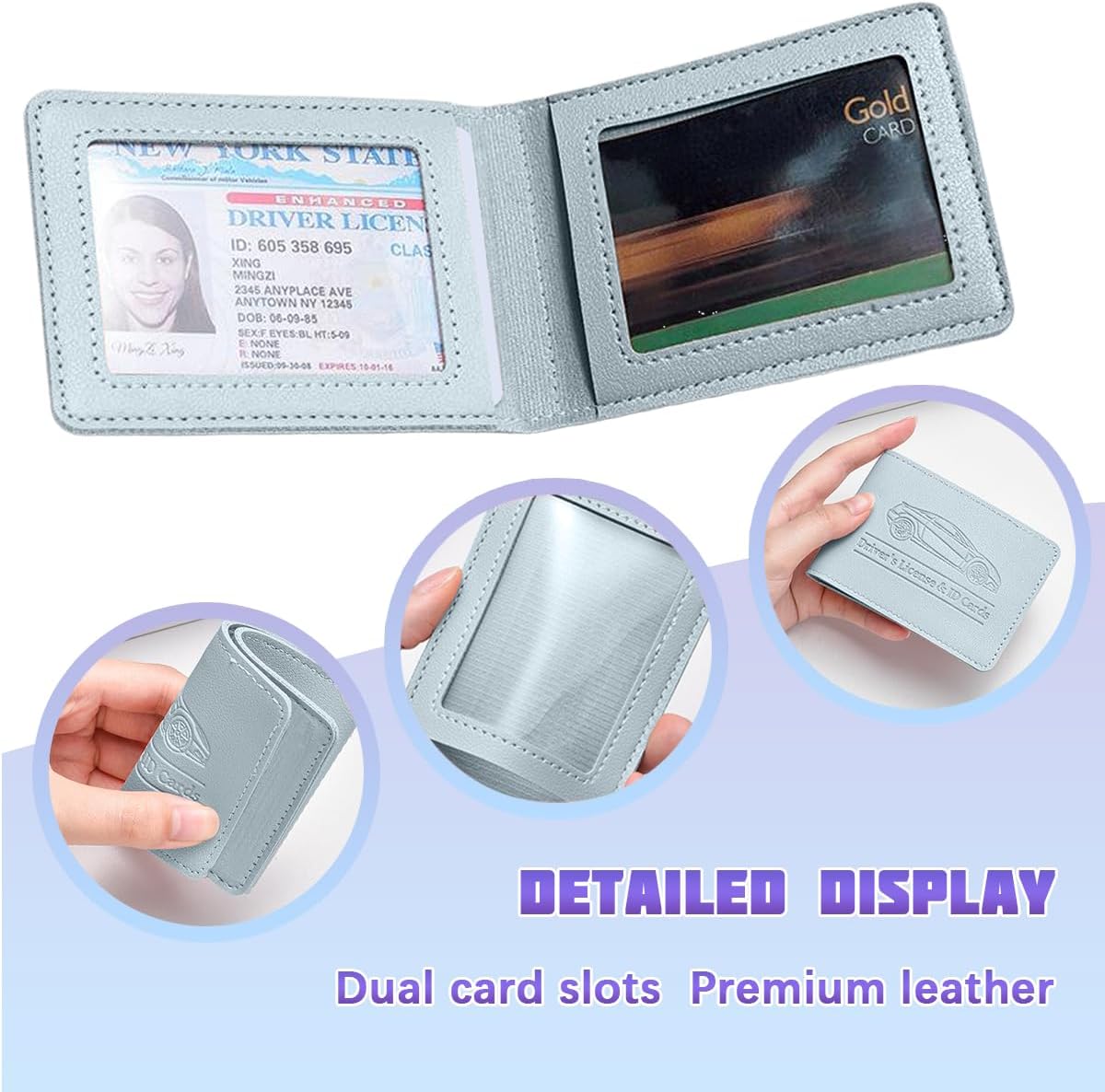 Car Registration Insurance Holder, Vehicle Document Glove Box Organizer, Small Automotive Interior Comparment Driver License Case Accessories for Men Women, Universal Fit (Red)