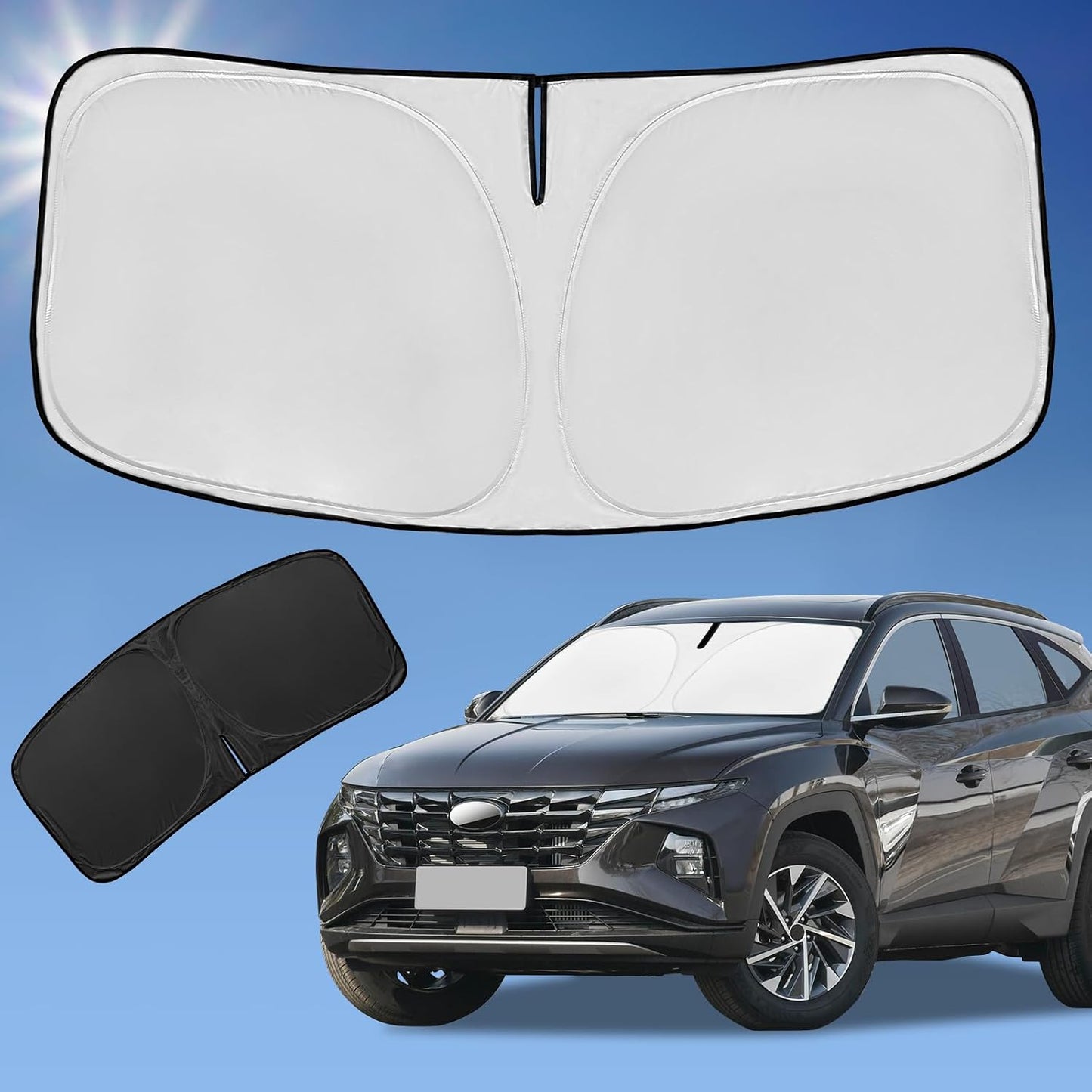 for Toyota Tacoma 2016-2023 2024 2025 2026 Sun Shade Sunshade Windshield Cover - 4 Layers Front Window Shade Custom Fit Tacoma 2Dr 4Dr Pickup Sun Visor 240T Shade Blocks UV Rays Car Accessories - Colors G