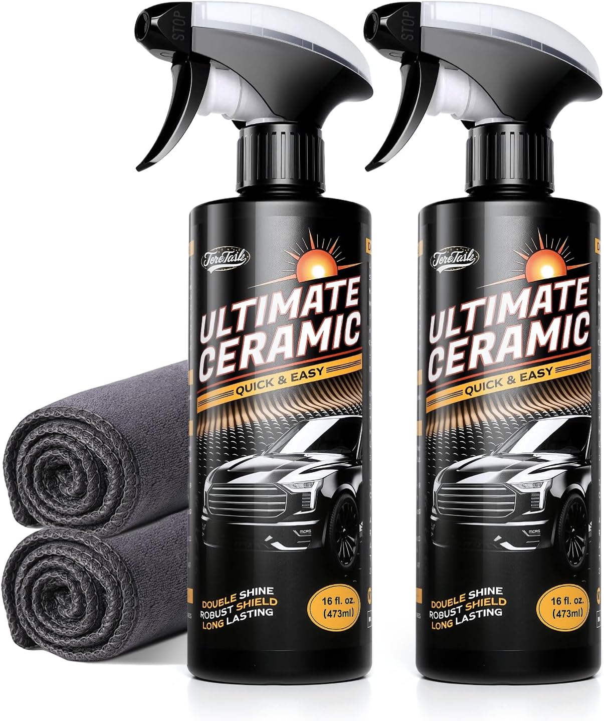 Real Ceramic Coating for Cars Polish (16 Fl Oz), Unmatched Shine Car Wax Coating Spray, No Pungent Smell, Quick Detailer Spray Wax, Lasts 50+ Washes Car Paint Sealant, Truck Accessories