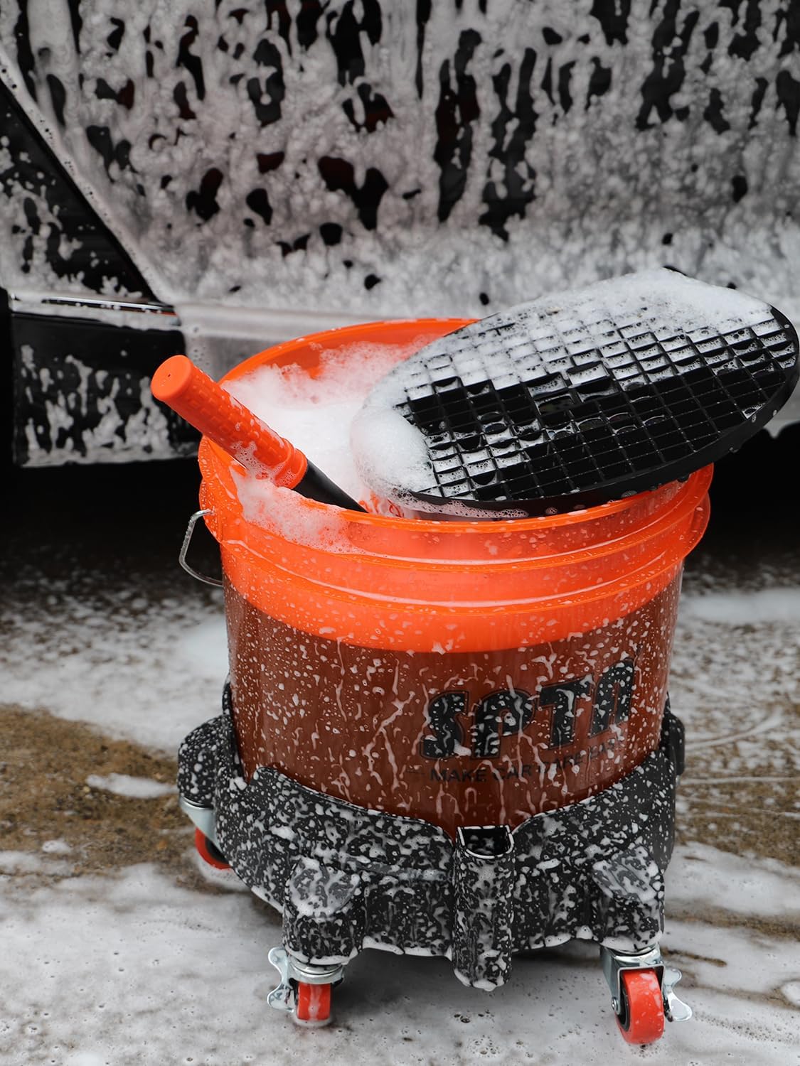 SPTA 32Pcs Car Wash Bucket Set, 20L Scratch Free Detailing Bucket with Car Wash Filter Wash Mitt Sponge Towels Tire Detailing Brush Set, Exterior Interior Car Detailing Set, Complete Car Care Tools
