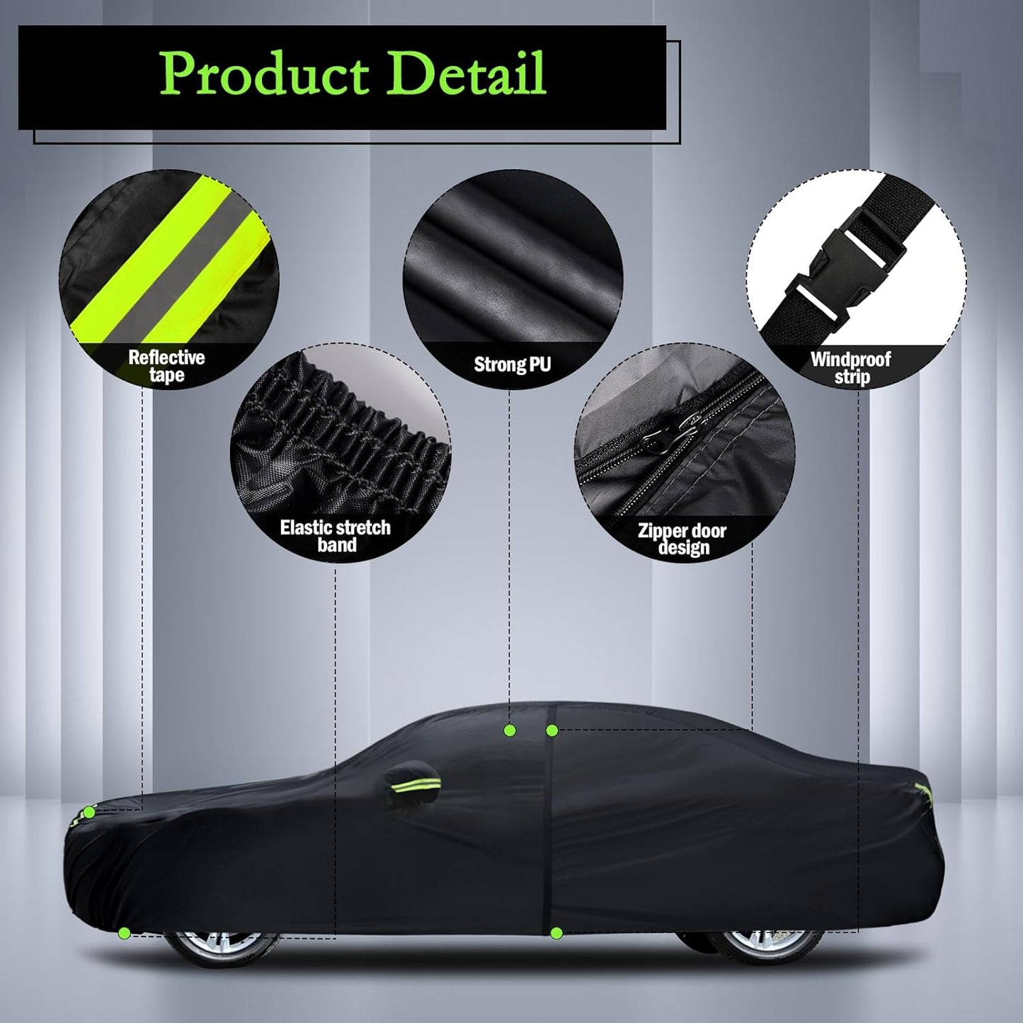 Car Cover Custom Fit for Toyota Corolla 2000-2025, Honda Civic 1991-2025, Waterproof All Weather Full Exterior Cover Rain Sun Protector Car Cover with Door Zipper