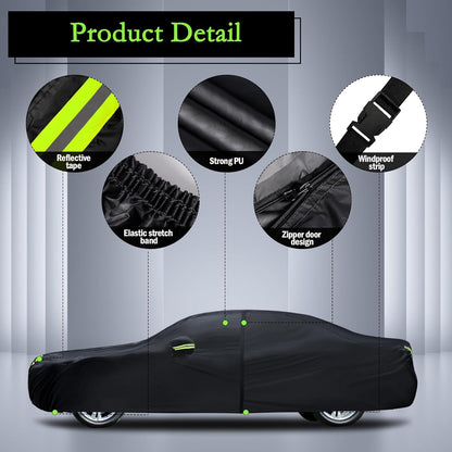 Car Cover Custom Fit for Toyota Corolla 2000-2025, Honda Civic 1991-2025, Waterproof All Weather Full Exterior Cover Rain Sun Protector Car Cover with Door Zipper