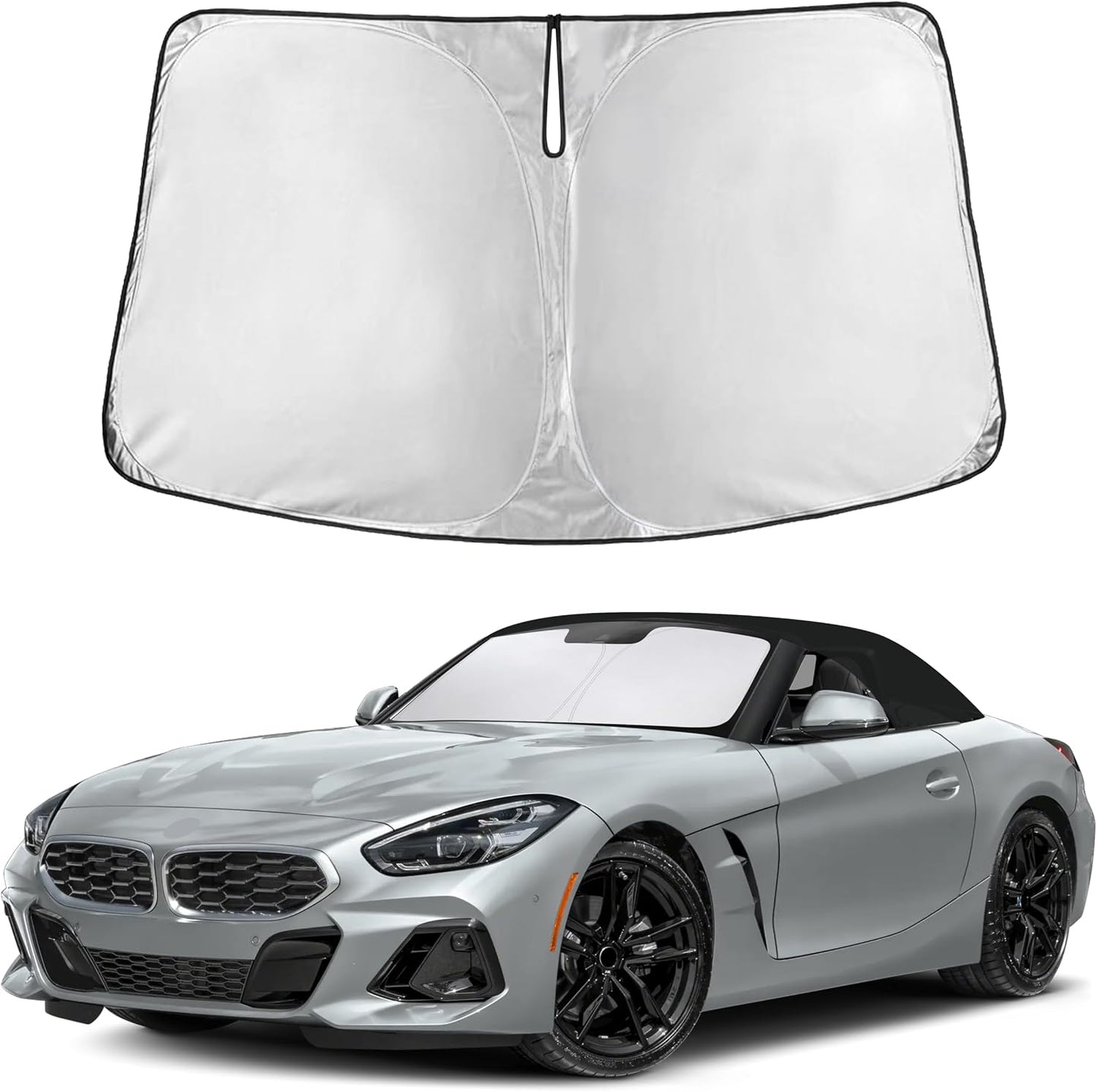 EcoNour Car Windshield Sun Shade | 2025 Upgraded Innovative No-Light-Pass Technology for Maximum Coverage | Foldable Sun Shade Keeps Your Vehicle Cool | Must-Have Car Accessories | Small (59" x 29") - Colors A