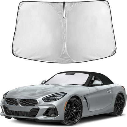 EcoNour Car Windshield Sun Shade | 2025 Upgraded Innovative No-Light-Pass Technology for Maximum Coverage | Foldable Sun Shade Keeps Your Vehicle Cool | Must-Have Car Accessories | Small (59" x 29") - Colors A