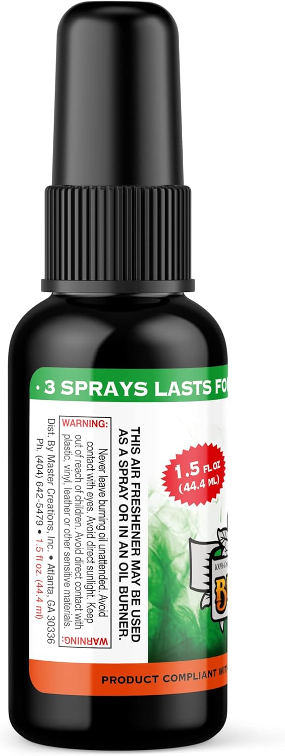 BluntPower (Baby Powder, 1 Pack) Concentrated Air Freshener Spray - Oil-Based Room Diffuser Spray - Long-Lasting Bathroom Scent, Car Freshener & Odor Eliminator - Colors A