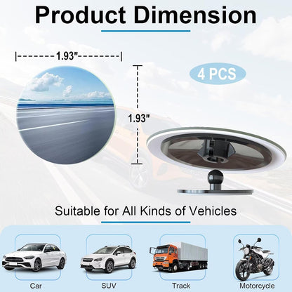 BFXM Blind Spot Mirrors 2 Pack, Car Accessories Frameless Side Mirror Blindspot Convex HD Glass, Side View Mirror Blindspot with Wide Angle Adjustable Stick for Car SUV and Trucks