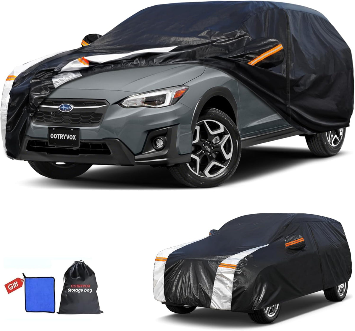 Large SUV Car Cover for Chevy Suburban 100% Waterproof All Weather, Heavy Duty Outdoor Full Exterior Covers Rain Sun Wind UV Protection. - Colors A