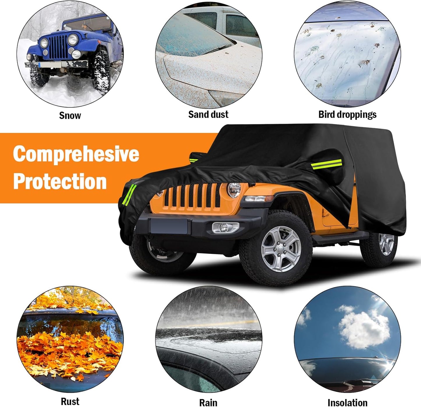 Car Cover Custom Fit for Toyota Corolla 2000-2025, Honda Civic 1991-2025, Waterproof All Weather Full Exterior Cover Rain Sun Protector Car Cover with Door Zipper