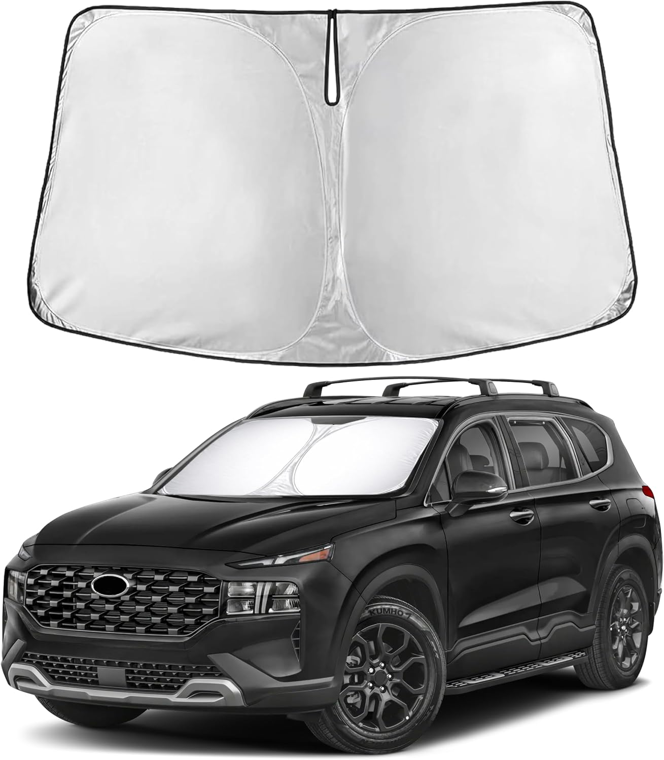 EcoNour Car Windshield Sun Shade | 2025 Upgraded Innovative No-Light-Pass Technology for Maximum Coverage | Foldable Sun Shade Keeps Your Vehicle Cool | Must-Have Car Accessories | Small (59" x 29") - Colors B