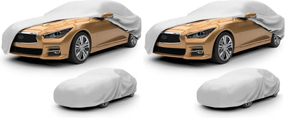 Budge Lite Car Cover, Indoor Protection, Breathable Dustproof Cover, Fits Mid-Size Sedans up to 200 Inches, Gray, Size 3