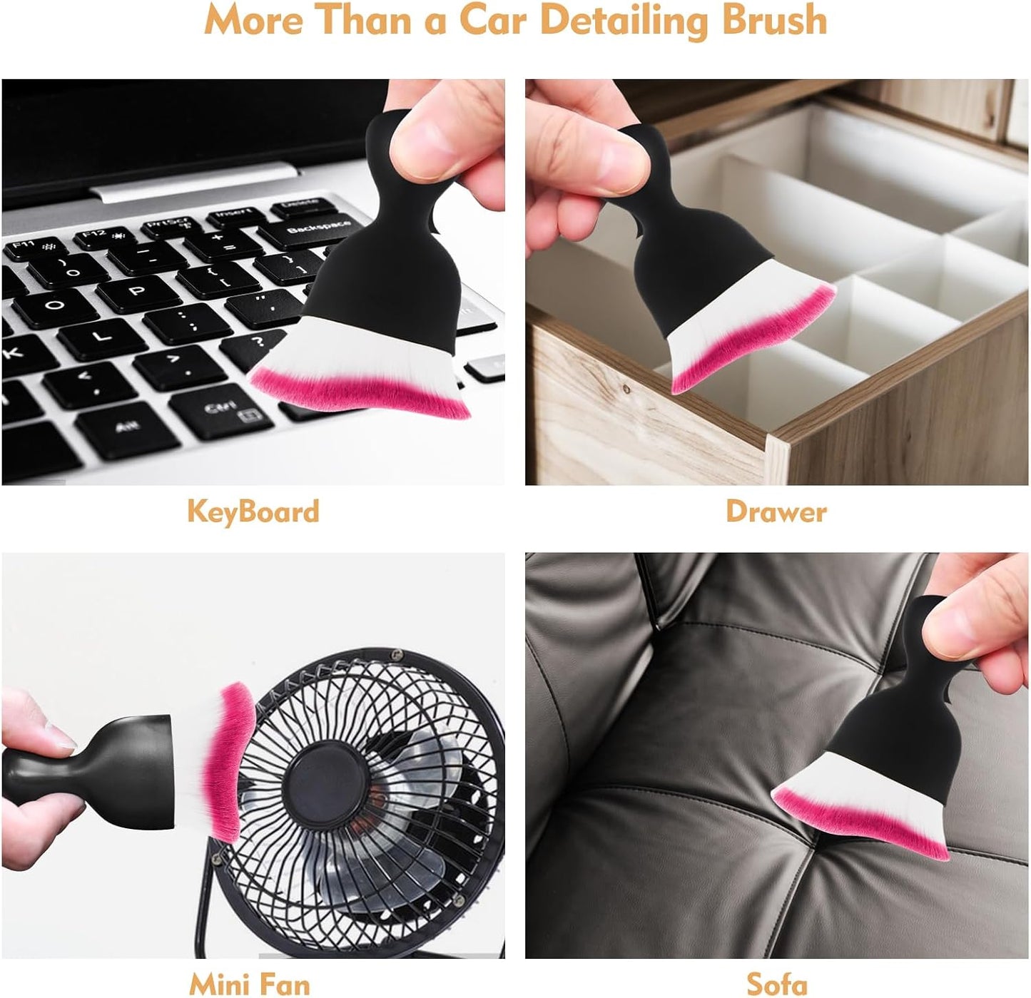 Car Interior Cleaning Brush Car Duster Interior with Ultra Soft Bristles Auto Detailing Brushes Dusting Car Accessories for Dashboard, AC Vents, Leather, Scratch-Free (1Pack)