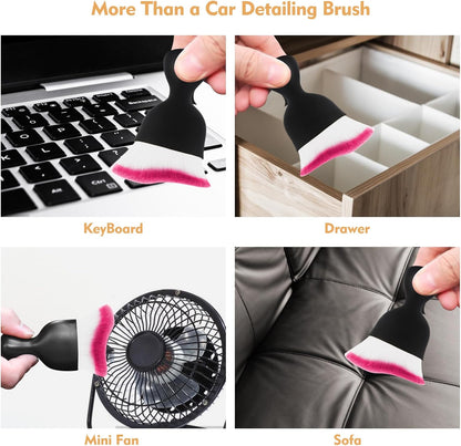 Car Interior Cleaning Brush Car Duster Interior with Ultra Soft Bristles Auto Detailing Brushes Dusting Car Accessories for Dashboard, AC Vents, Leather, Scratch-Free (1Pack)