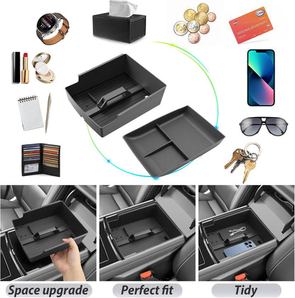 SKTU 2-Pack 2023 2024 2025 2026 Lexu s RX350 Center Console Organizer for 2023-2026 Lexu s RX350/RX450h/RX500h Console Tray 2023 2024 2025 2026 RX350 Accessories with Sunglasses Holder [Double Layers]