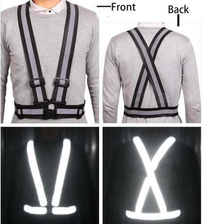 Reflective Safety Vest 2pcs - High Visibility Vest Adjustable Straps for Outdoor Jogging, Cycling, Walking and Riding