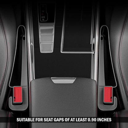 2PCS Short Car Seat Gap Filler Organizer with Seats Belt Holes,Anti-dropout Seat Gap Filler Fills Console Gaps,Universal Car Seats Gaps Plug with Storage Slot for Cars Storage