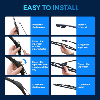 5 PLUS 26"+17" Windshield Wipers Blade Replacement for Nissan 02-06 19-24 Altima/07-12 20-24 Sentra/20-24 Versa Wiper Blades-Front All-Weather Wiper Blades Exact fit J-Hook Type (Pack Of 2)