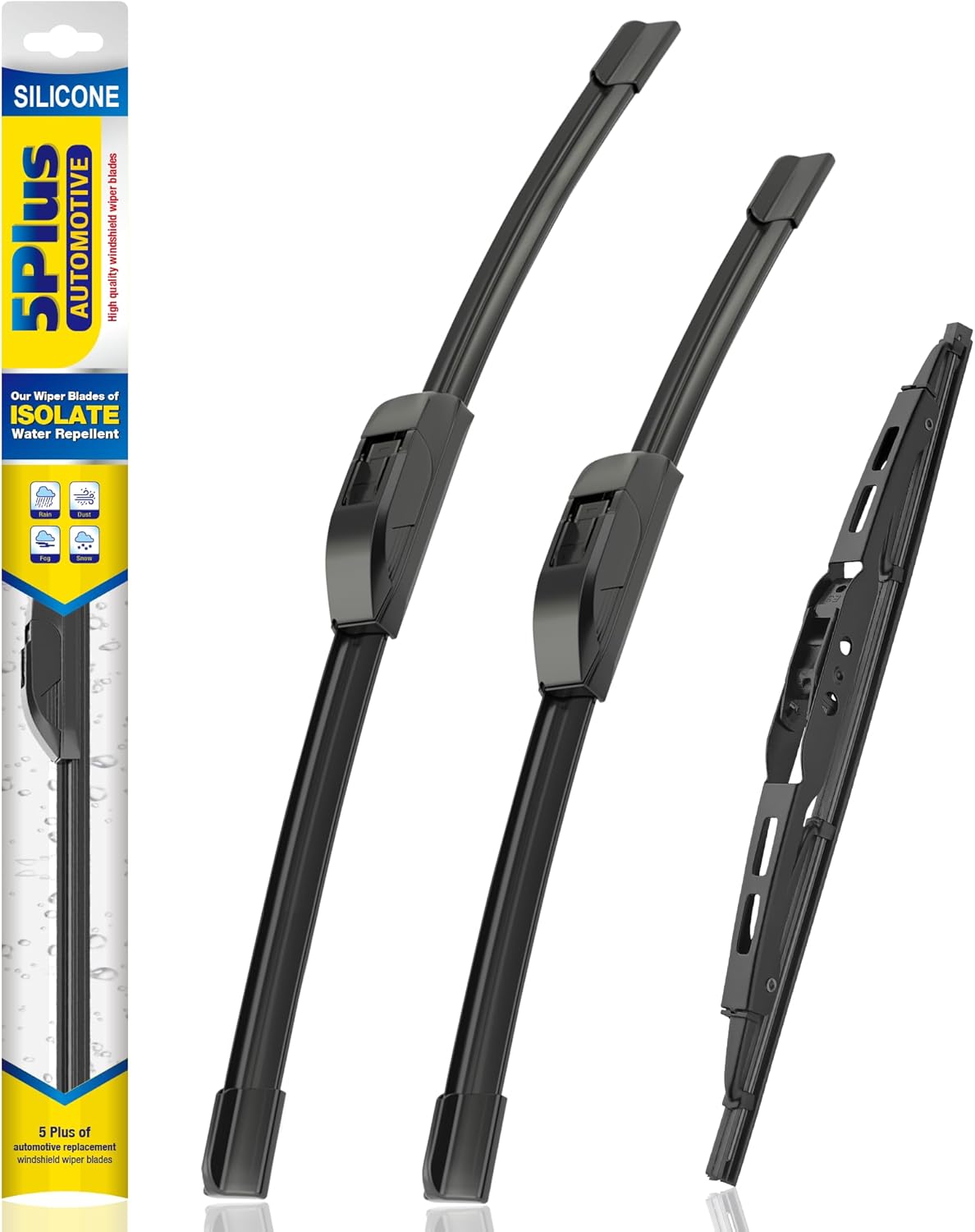 5 PLUS® Silicone Windshield Wipers Replacement for 2007-2014 Ford edge, 2007-2015 Lincoln MKX Wiper Blades(Set of 3),Automotive Replacement Windshield Wiper Blades For My Car-26"/20"/14" - Colors B
