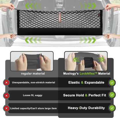 Muslogy Truck Bed Cargo Net Trunk Netting Compatible with 2023-2025 2026 Honda CR-V Accessories, Pickup Cargo Organizer SUV Sedan Storage Net w/Heavy Duty Carabiners - Colors B