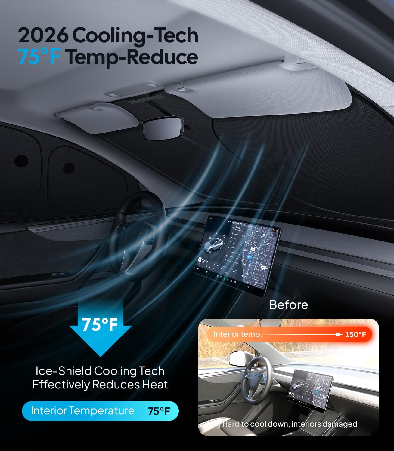 Wigoo 2026 Upgrade 8PCS Full Set Window Sunshade for Toyota 4Runner 2010-2024 [7-Layer Cooler & Blacker, Ice-Crystal Tech] with Windshield for Sun Block, Baby, Camping, Privacy Napping, Relax