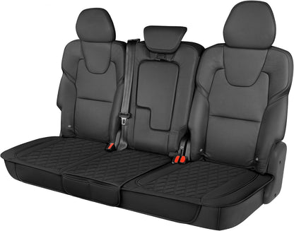 Motor Trend Seat Covers for Cars Trucks SUV, Faux Leather 2-Pack Black Padded with Storage Pockets, Premium Interior Car Seat Cover