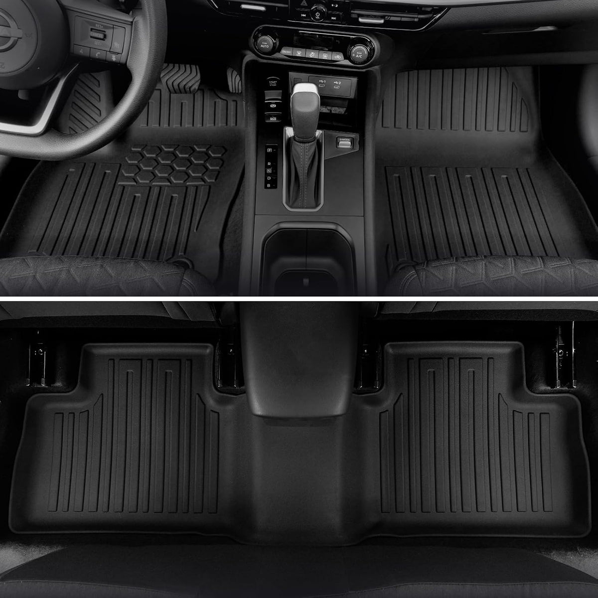 Floor Mats Set for Nissan Rogue 2026 2025 2024-2021 Accessories, Full Coverage All Weather Floor Mats Cargo Mat with Backrest Protectors & Door Sill Guards (Not for Sport)