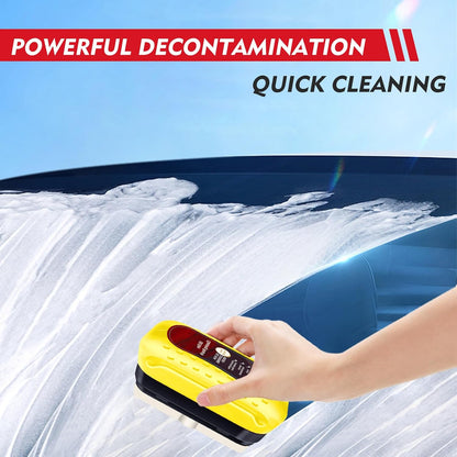 Automotive Oil Film Cleaning Brush with Reusable Foam Sprayer, Upgraded Antifog Glass Cleaning Board, Glass Oil Film Remover for Car Windows & Windshields, Versatile Car Glass Cleaner Brush (Red)