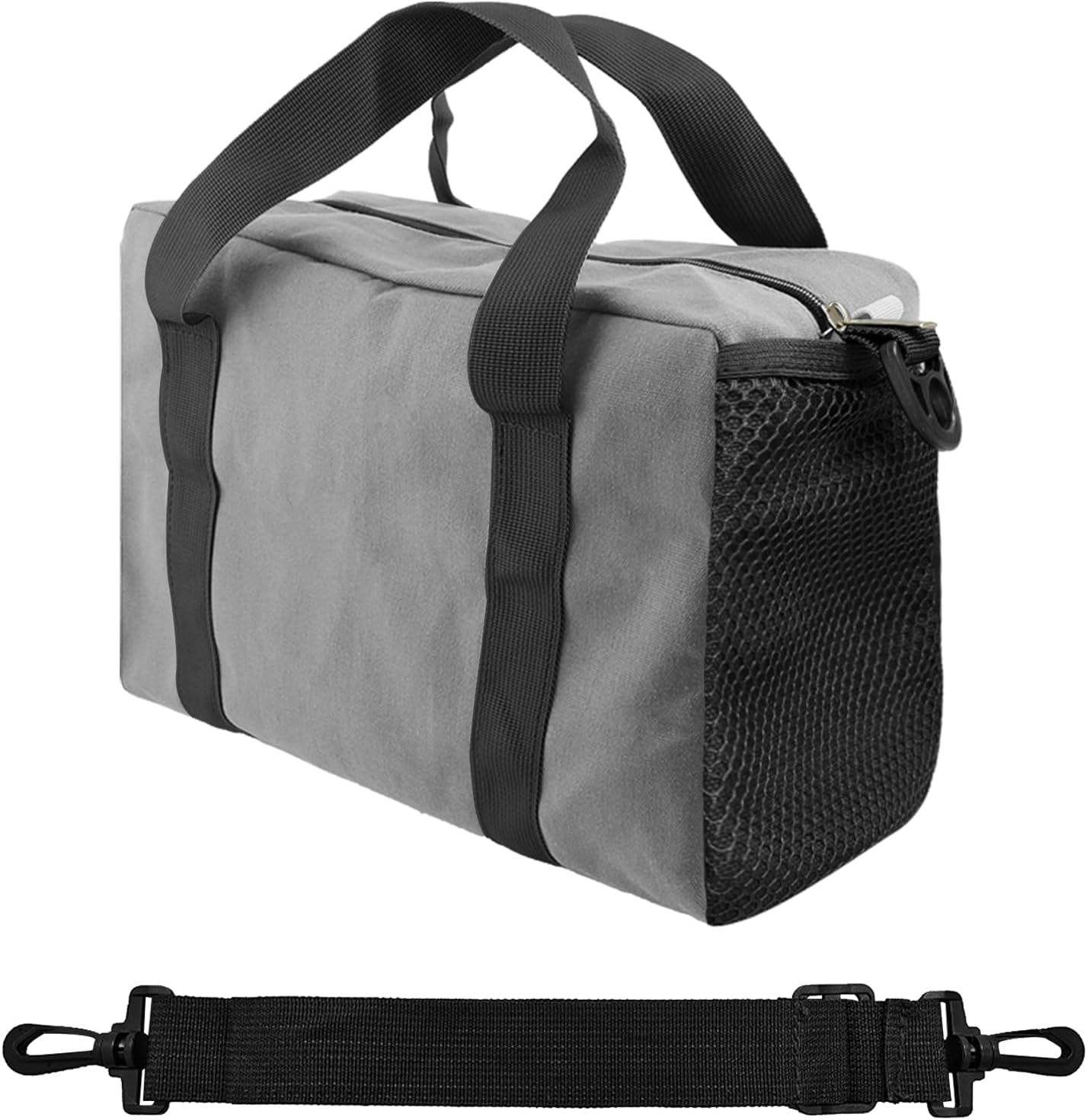 Small Tool Bag,Close Top Wide Mouth Tool Organizer Bag,Large Capacity Tool Bags for Men,Canvas Tool Storage Bag for Storage Handbag for Screwdrivers,Wrench,Pliers Hand Tools (black, 12 Inch)
