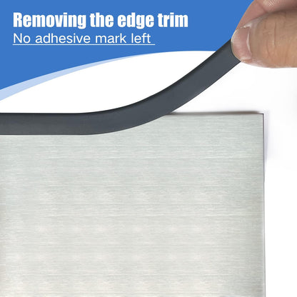 Rubber Edge Trim, Self-Adhesive Rubber Edge Trim, Edge Protector for Sheet Metal, EPDM Material, Fit 1/16"(1.0mm), Length 10Ft, Black Color, U Channel Edge Trim - Colors B