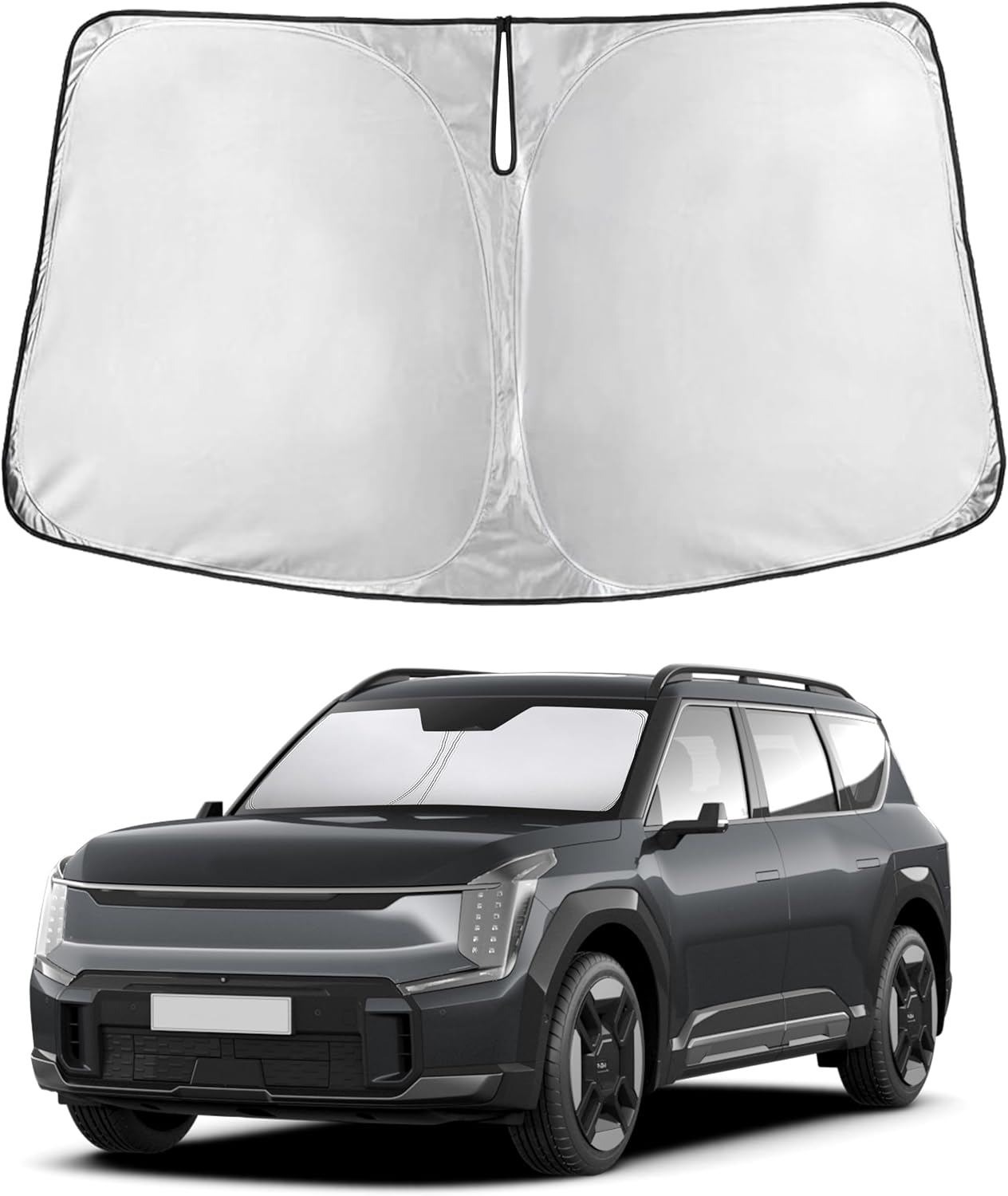 EcoNour Car Windshield Sun Shade | 2025 Upgraded Innovative No-Light-Pass Technology for Maximum Coverage | Foldable Sun Shade Keeps Your Vehicle Cool | Must-Have Car Accessories | Small (59" x 29") - Colors N