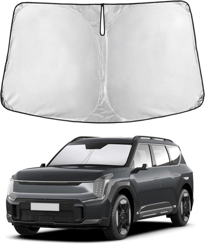 EcoNour Car Windshield Sun Shade | 2025 Upgraded Innovative No-Light-Pass Technology for Maximum Coverage | Foldable Sun Shade Keeps Your Vehicle Cool | Must-Have Car Accessories | Small (59" x 29") - Colors N