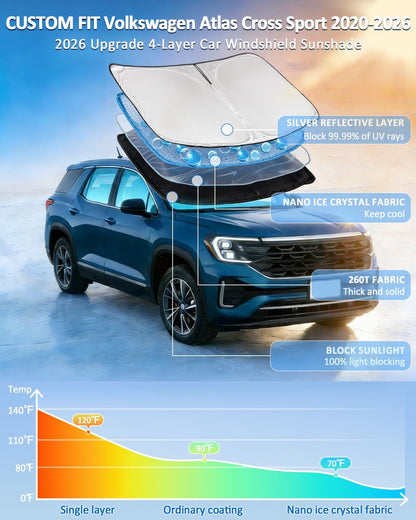 for Toyota Tacoma 2016-2023 2024 2025 2026 Sun Shade Sunshade Windshield Cover - 4 Layers Front Window Shade Custom Fit Tacoma 2Dr 4Dr Pickup Sun Visor 240T Shade Blocks UV Rays Car Accessories - Colors D