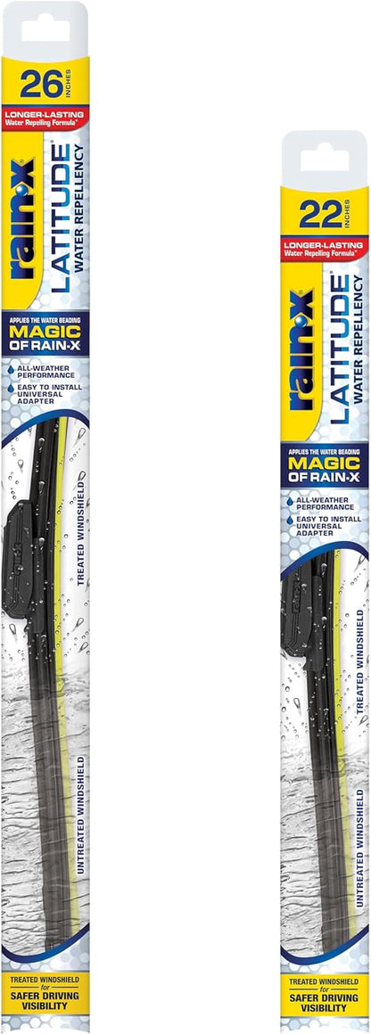 Rain-X 810363 Repellency Water Repellent Wiper Blades, 22" Windshield Wipers (Pack of 2), All Weather Streak-Free for Enhanced Visibility w/Water Repellency Formula [Amazon Exclusive] - Colors B