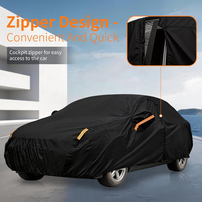 Car Cover Waterproof All-Weather,Outdoor Full Exterior Automobiles Sedan/Coupe (Length 186-193 inch) with Windshield Sun Shade Universal Fit Toyota Camry, Tesla Model 3, Accord etc