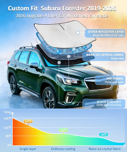 for Toyota Tacoma 2016-2023 2024 2025 2026 Sun Shade Sunshade Windshield Cover - 4 Layers Front Window Shade Custom Fit Tacoma 2Dr 4Dr Pickup Sun Visor 240T Shade Blocks UV Rays Car Accessories - Colors F