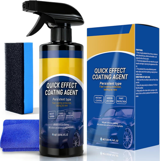 Ceramic Coating Spray for Cars, Quick Effect Coating Agent for Car Paint Care, Extreme Hydrophobic Car Wax Spray for High Gloss Shine & Smooth Finish, Detailer for Cars, Trucks, RVs & Boats (1PCS)