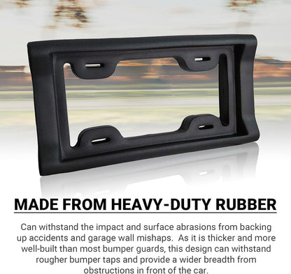 AR-PRO Ultimate License Plate Bumper Guard Screws Included - 2.3" Thick Rubber License Plate Mount Protects Bumper from Scratches and Dents - Universal Fit for Cars, Trucks, SUVs, and Vans