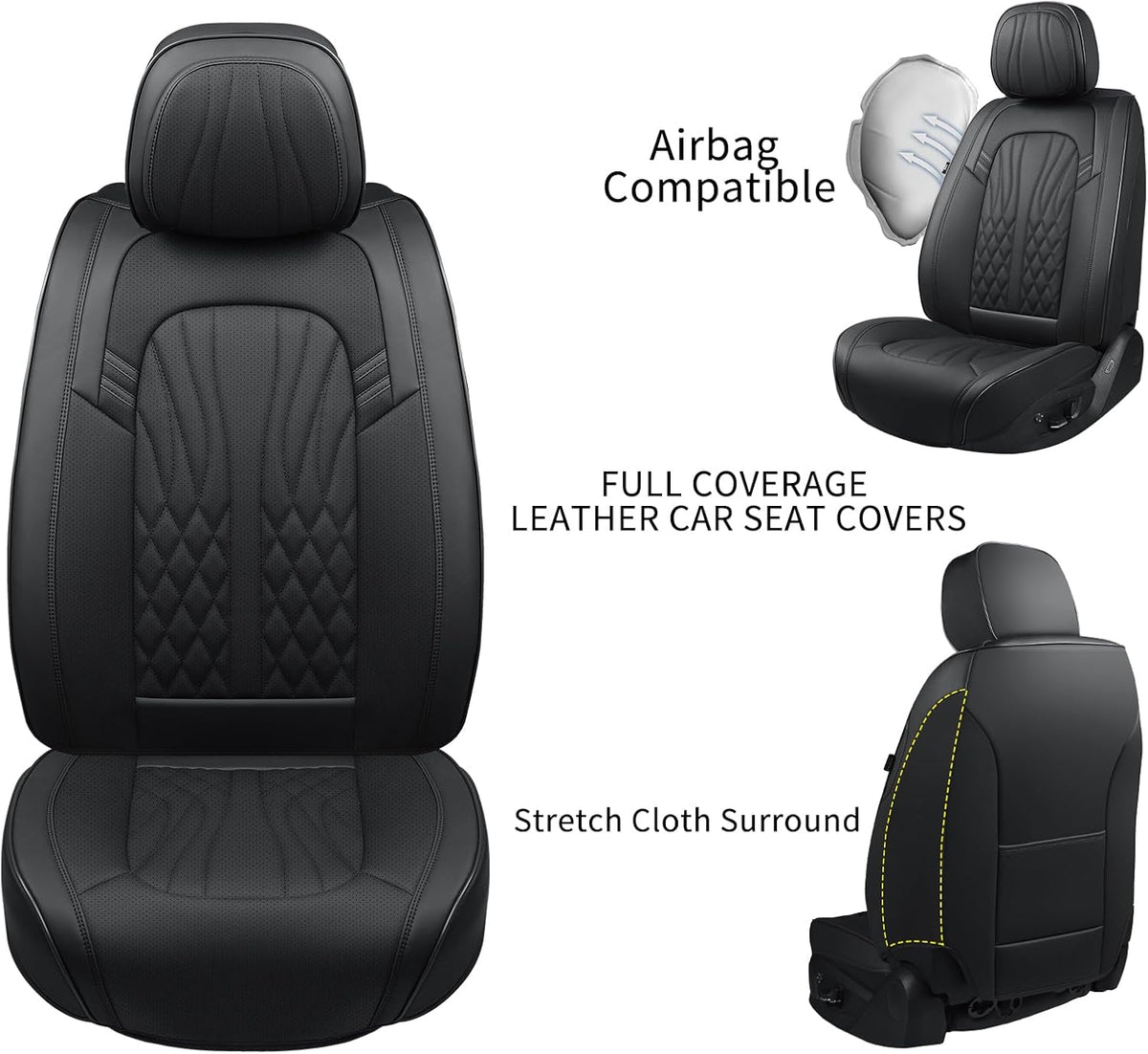 MINGBRON Leather Car Seat Covers,Car Seat Protector Waterproof,Seat Covers Full Set, Car Seat Protectors 5 Seats,Automotive Seat Covers Fit Most Cars Wine Red