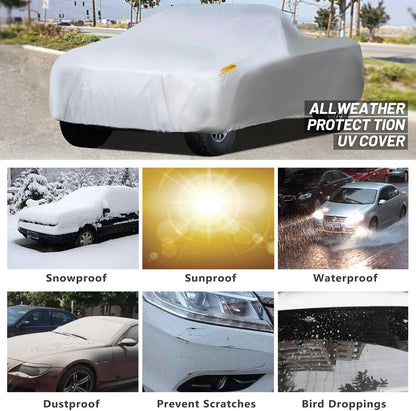 MORNYRAY Waterproof Car Cover All Weather Snowproof UV Protection Windproof Outdoor Full car Cover, Universal Fit for Sedan (Fit Sedan Length 194-206 inch, Blue)