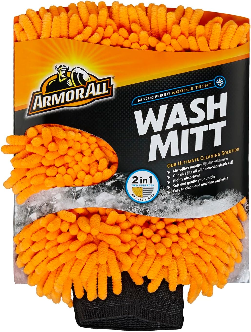 Armor All Microfiber Car Wash Mitt, Car Wash Supplies for Cars, Trucks and Motorcycles