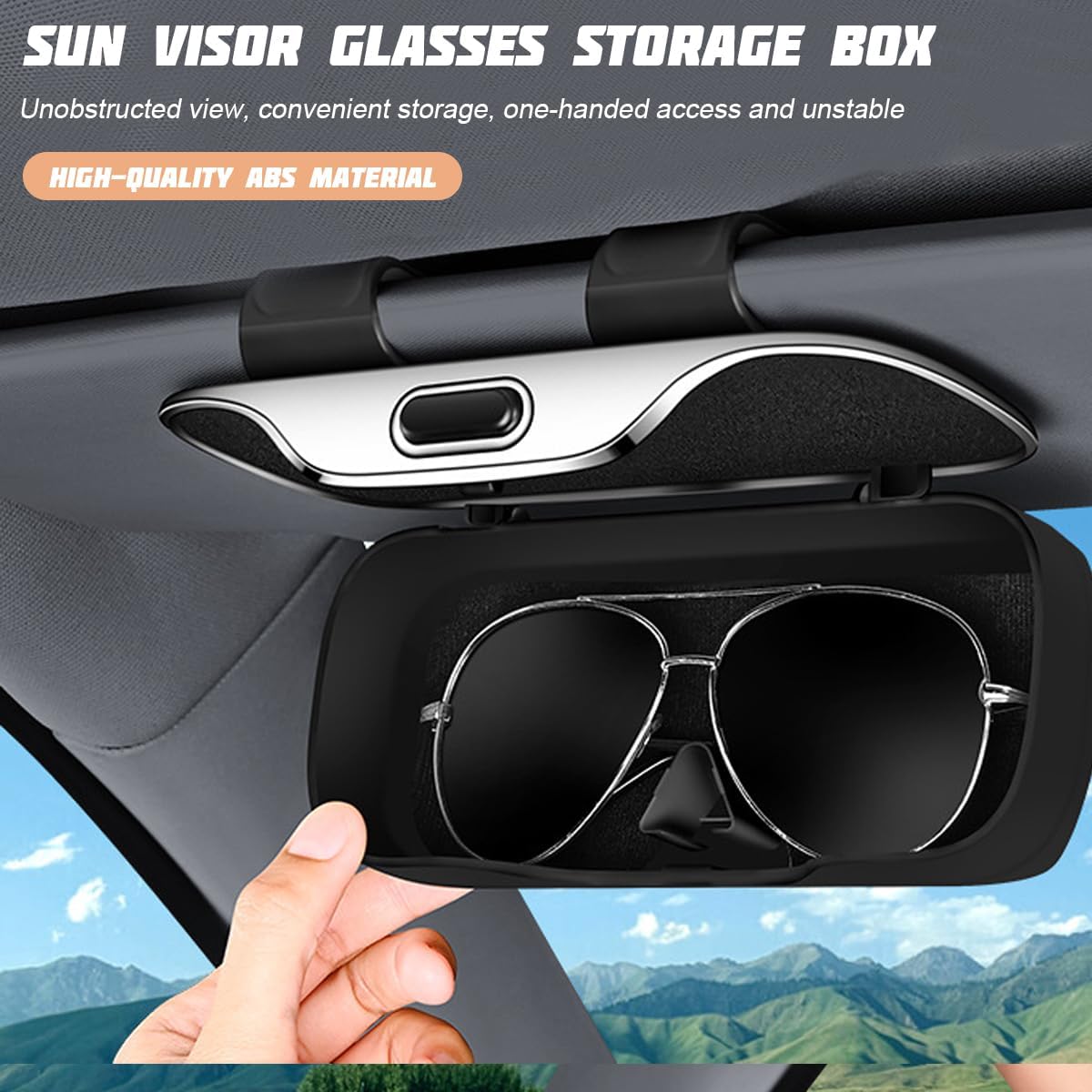 Car Sun Visor Organizer, Car Visor Pocket Wallet Pouch Holder, Vehicle Sunshade Glasses Case Storage Bag with Multi-Pocket Net Zipper, Auto Interior Accessories Universal for SUV Truck Van (Black)
