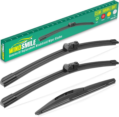 26" 16" 12" Windshield Wiper Blades Replacement for Toyota RAV4 2019 2020 2021 2022 2023 2024 2025 RAV 4 / Mazda 5 2006-2015 Premium All Weather Front Rear Wipers Set - OEM Quality (Pack of 3) - Colors A