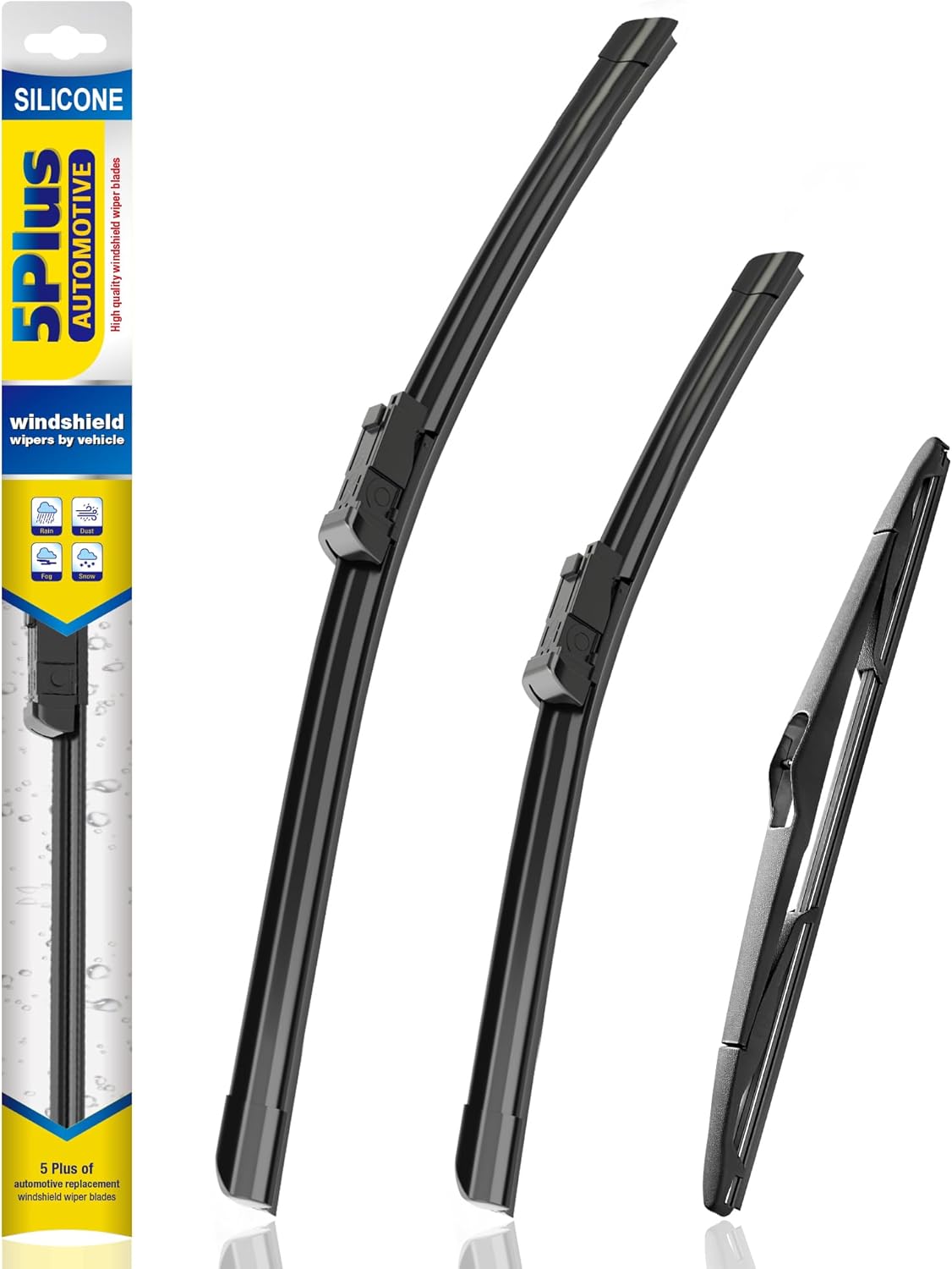 5 PLUS® Silicone Windshield Wipers Replacement for 2007-2014 Ford edge, 2007-2015 Lincoln MKX Wiper Blades(Set of 3),Automotive Replacement Windshield Wiper Blades For My Car-26"/20"/14" - Colors B