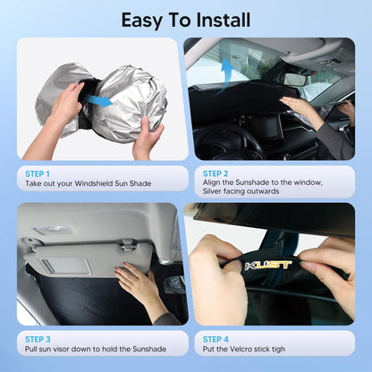 KUST Windshield Sun Shade for Toyota RAV4 2019-2022 2023 2024 2025 2026 Window Accessories Shade Sun Visor Cover Foldable Block UV Rays - Colors C