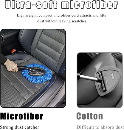 KVAEY Car Dash Duster Brush, Super Soft Microfiber Multi-Functional Car Cleaning Brush, Scratch Free Dash Dusting Tool with a Anti-Skid Handle for Vehicle Home Kitchen Cleaning (Gray)
