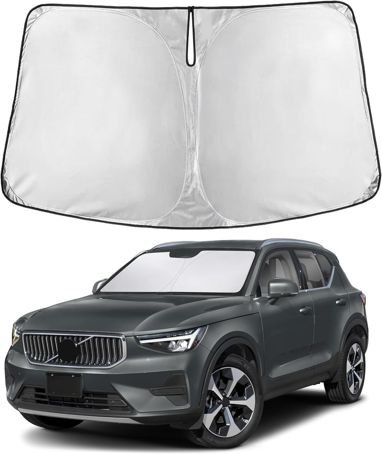 EcoNour Car Windshield Sun Shade | 2025 Upgraded Innovative No-Light-Pass Technology for Maximum Coverage | Foldable Sun Shade Keeps Your Vehicle Cool | Must-Have Car Accessories | Small (59" x 29") - Colors E