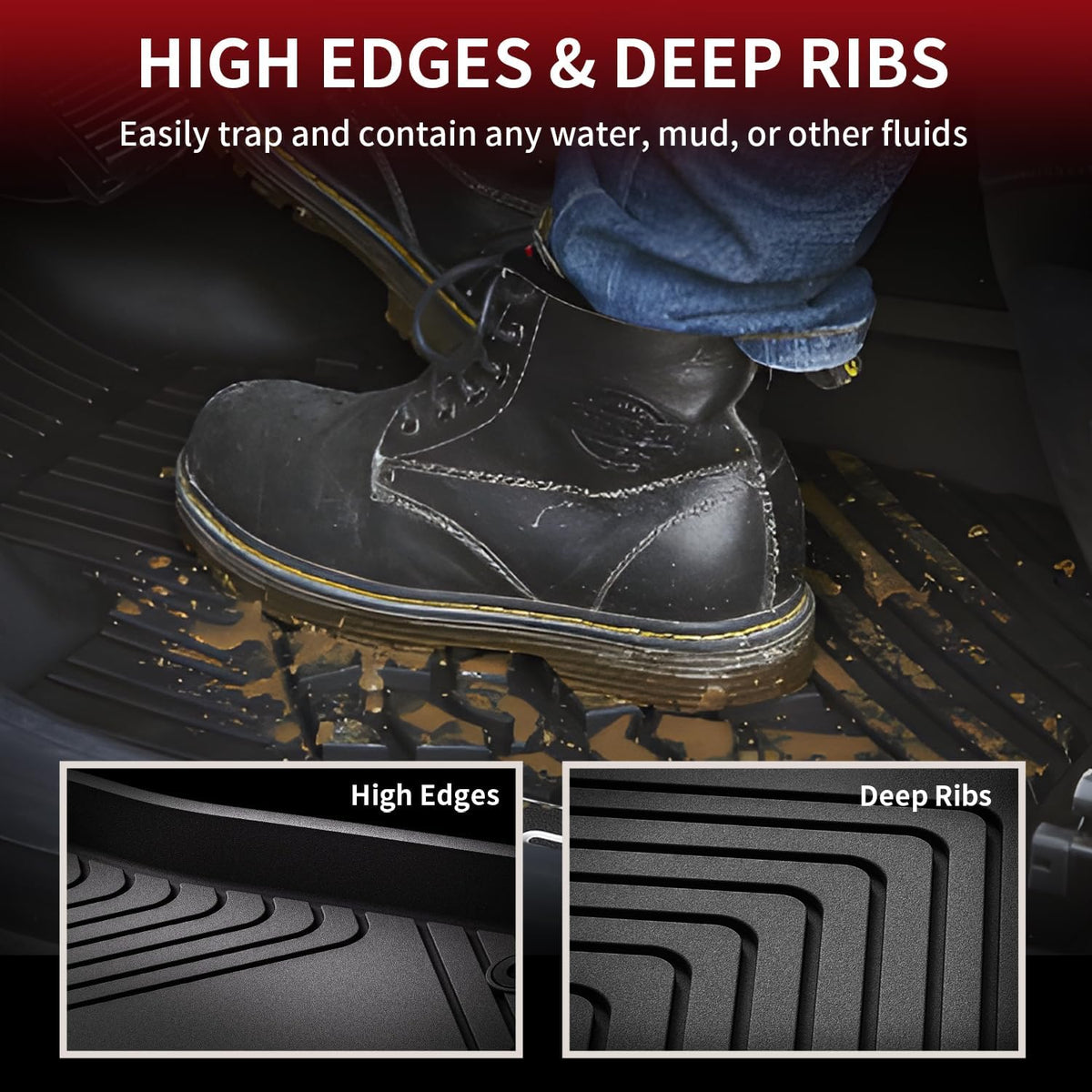 LASFIT Full Set Floor Mats for Honda CR-V 2026 2025 2024 2023 (Gasoline & Hybrid & e:FCEV), All Weather TPE Custom Fit Floor Liners 1st & 2nd Row & Seat Back Mat & Cargo Mat (Upper Position)