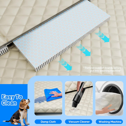 Dog Car Seat Cover for Back Seat with Hard Bottom,Waterproof Back Seat Extender for Dogs,Dog Hammock Dogs Bed for Cars, SUVs,Pet Seat Cover for Back Seat Holds 400lbs with Mesh Window & Pocket
