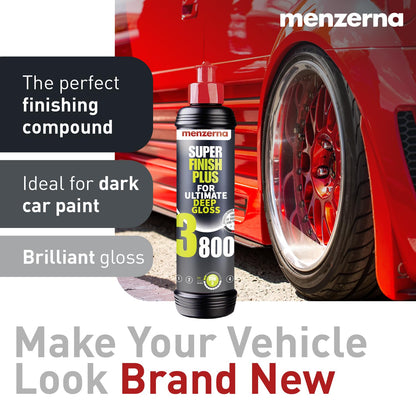 menzerna “Super Finish Plus 3800” Car Polishing I Deep Gloss Polish for a Perfect Mirror-Like Finish I Polishing Compound for Micro Scratches & Holograms on Cars & SUVs I Silicone Free I 8 fl oz.