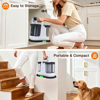 Portable Carpet & Upholstery Cleaner, 18Kpa Carpet Cleaner Machine for Deep Stain Removal, Spot Cleaner for Pet Accidents, Area Rugs, Stairs, Car Upholstery & Couches, Includes Tools & Self-Cleaning