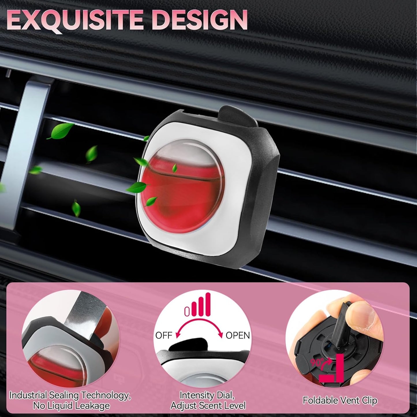 Car Air Freshener Vent Clip 6 Pack 4ml Each Up to 180 Days Long Lasting Scent Odor Eliminator for Women Men(Ocean Breeze)